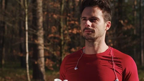 Close up of man drinking water after hard workout Stock Footage 102832882