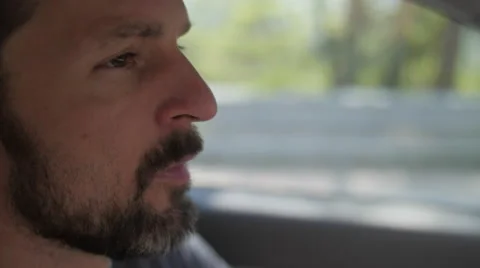 Close up of a Man driving a car Stock Footage 49754221