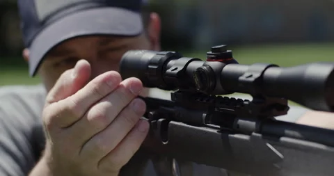 Close-Up Of Man Ejecting Shell From A Bolt-Action Rifle Stock Footage 202248050