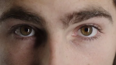 man eyes close up