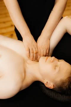 Close-up of man getting massage Stock Photos