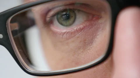 Close Up Of Man With Glasses Stock Footage 61065448