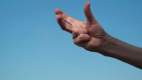 Close up of man hand from palm side, counting with fingers from zero to five. Stock Footage 232761996