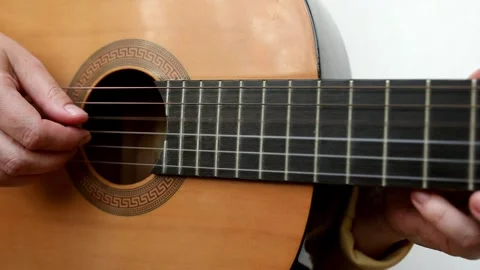 Close up of man hand playing guitar. Stock Footage 244844035