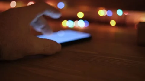 Close-up of a man hand on a smartphone. Online surfing in social networks Video stock 169573738