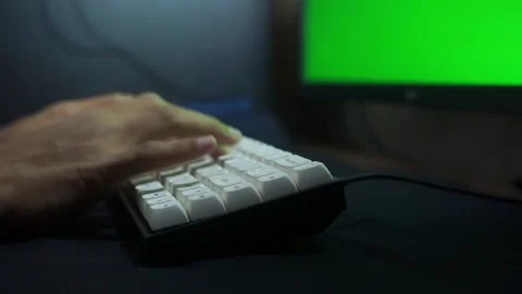 Close up of man hand typing on keyboard Video stock 322159666
