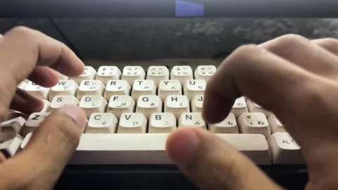 Close up of man hand typing on keyboard Stock Footage 322159681