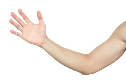 Close up man hand with white background, health care concept Stock Photos