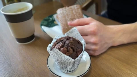 Close Up Man Hands In A Coffee Shop Stock Footage 254720064