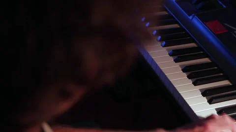 Close up of man hands piano playing Stock Footage 66471940