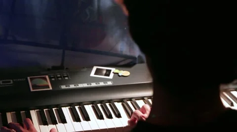 Close up of man hands piano playing Stock Footage 66471982