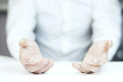 Close up of man  hands. soft light. Stock Photos