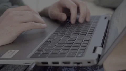 Close up of man hands typing on keyboard. Slow motion Stock Footage 208301010