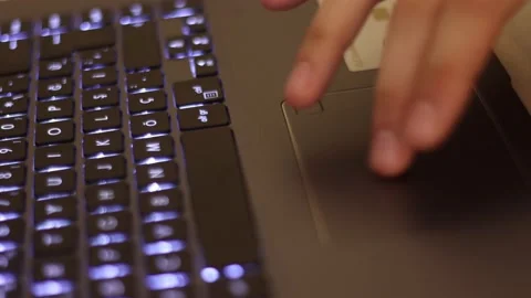 Close up of man hands typing on a laptop computer keyboard. Stock Footage 137424687