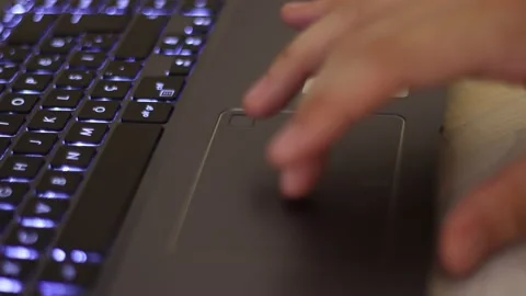 Close up of man hands typing on a laptop computer keyboard. Stock Footage 137424966