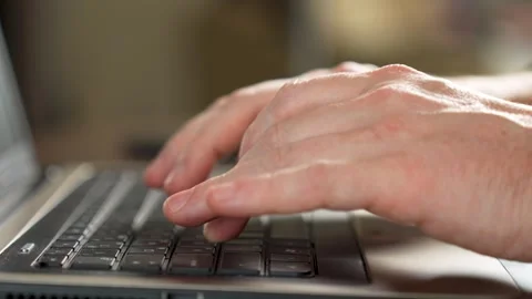 Close up of man hands typing program code on laptop keyboard Stock Footage 270477771