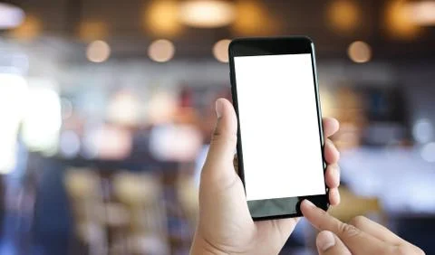 Close up man hands using smart phone Technology and phone technology trends Stock-Fotos