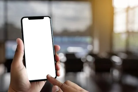 Close up man hands using smart phone Technology and phone technology trends. Stock Photos