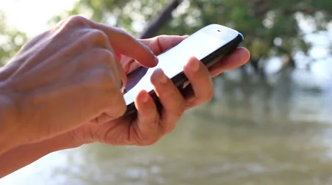 Close up of Man Hands Using Smartphone . Stock Footage 65560150