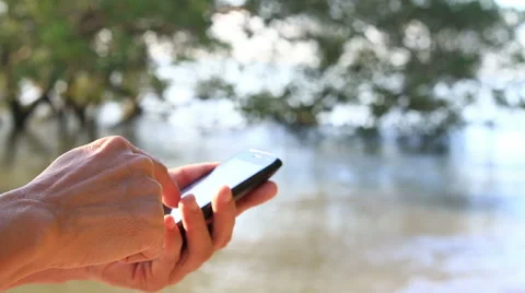 Close up of Man Hands Using Smartphone . Stock Footage 65560232
