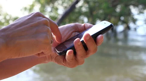 Close up of Man Hands Using Smartphone . Stock Footage 65560274