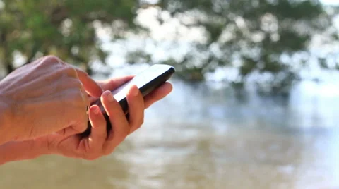 Close up of Man Hands Using Smartphone . Stock Footage 65560292