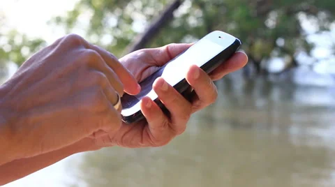 Close up of Man Hands Using Smartphone . Stock Footage 65560351