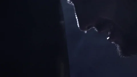 Close up man hug punching bug. Drops of sweat on the face Stock Footage 80862181