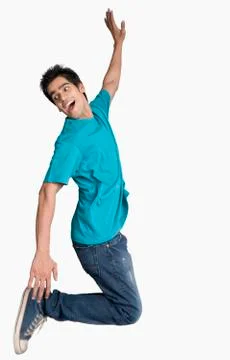 Close-up of a man jumping Stock Photos