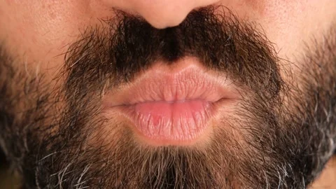 Close up man kiss Stock Footage 237344376