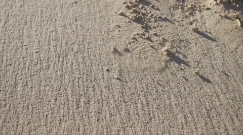 Close-up of  man leg/shoe going alone in the desert  Video stock 56058070