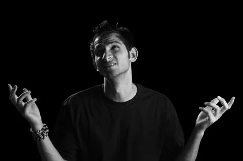 Close-up of a man looking sad Stock Photos