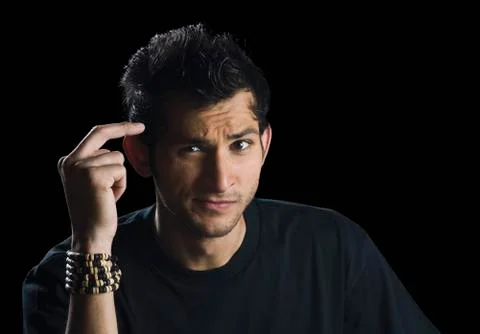 Close-up of a man looking stressed Stock-Fotos