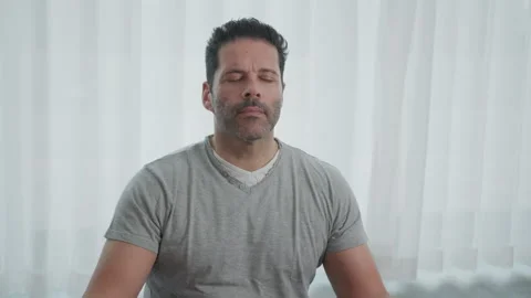 Close up of man meditating Video stock 262088432