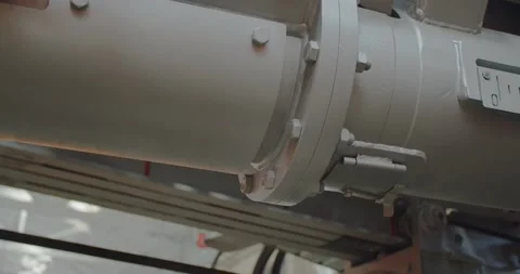 Close up of a man opening the mud gun machine for a blast furnace, 4k Stock Footage 138408044