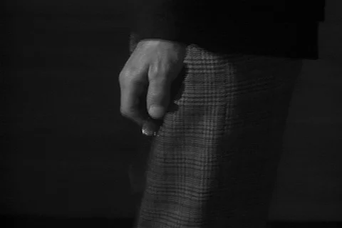 Close-up of man opening switchblade, 1940s Stock Footage 90727542