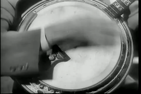 Close-up of man playing banjo Stock Footage 11356563