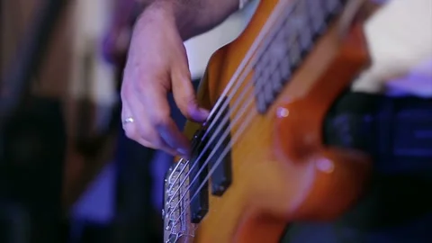 Close up man playing electric guitar Video stock 106834798