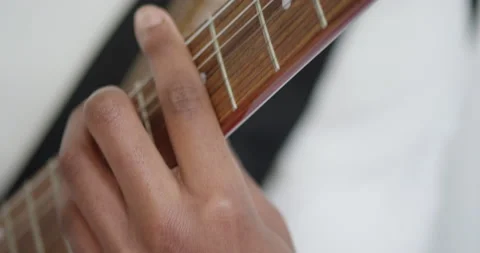 Close- up Man Playing Electric Guitar Video stock 140745341