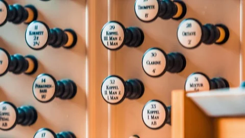Close-Up Of Man Playing An Organ Video stock 73673029