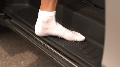 Close up of a man putting on shoes Stock Footage 118832982