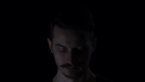 Close up of a man raising head up Stock Footage 99748905