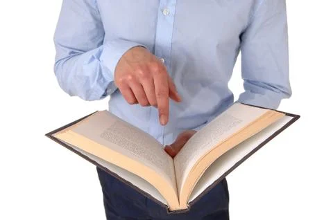 Close up of a man reading in a book Stock Photos