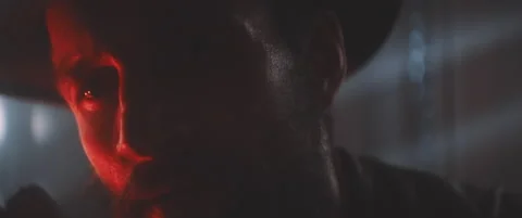 Close up of man in red lights Stock Footage 203560347