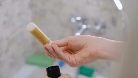 Close-up of man removing used filter from shower head Stock-Footage 296018839