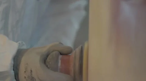 Close up of man sanding Stock Footage 44290817