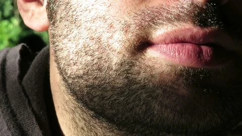 Close up of a man with short beard Stock Footage 93047038