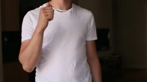 Close up of man showing thumbs up Stock Footage 66190942