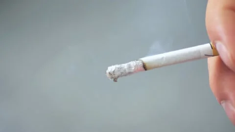 Close Up Of Man Smoking Cigarette Stock Footage 209641581