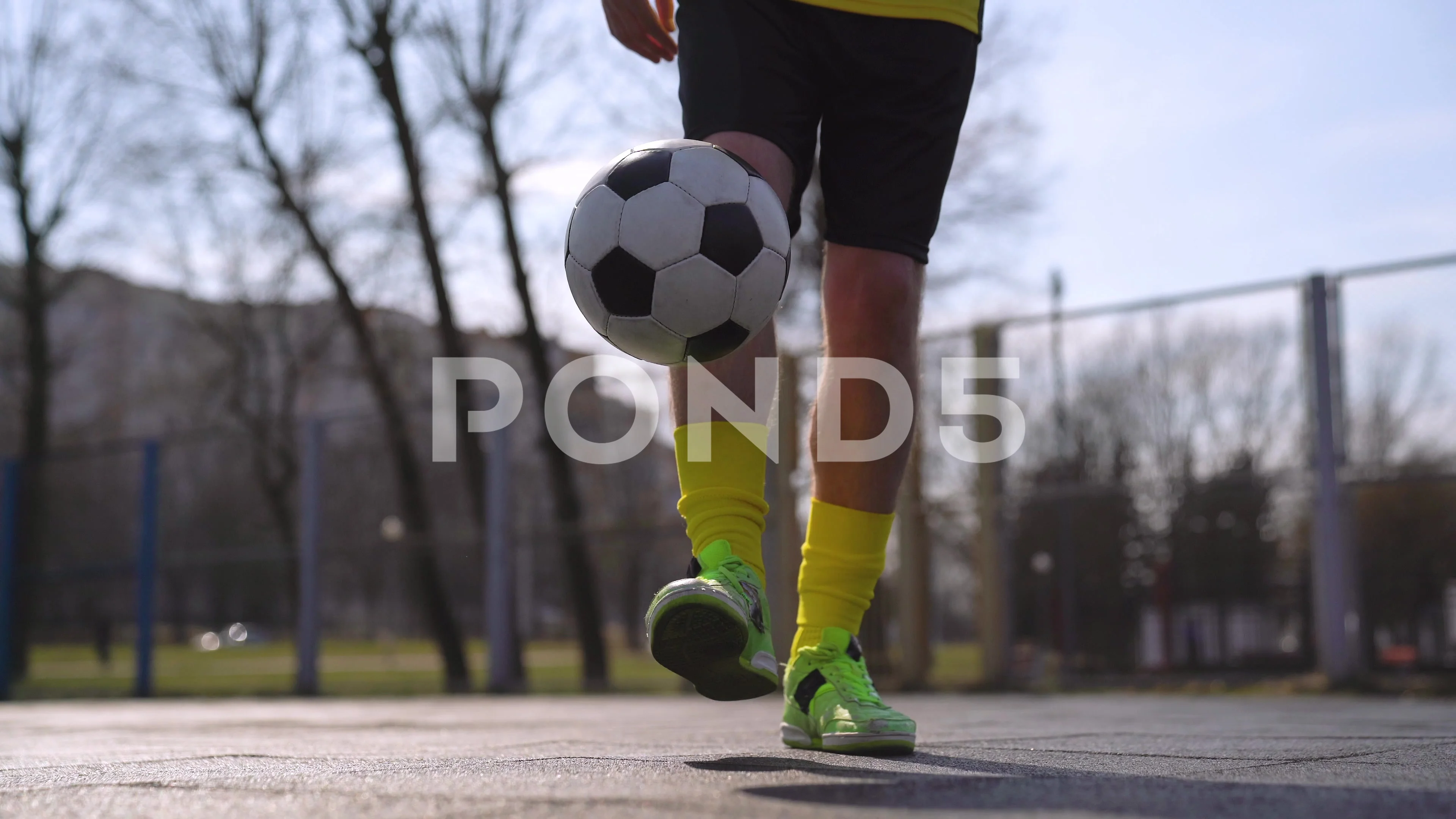 Close Up Of A Man Soccer Player Training Stock Video Pond5